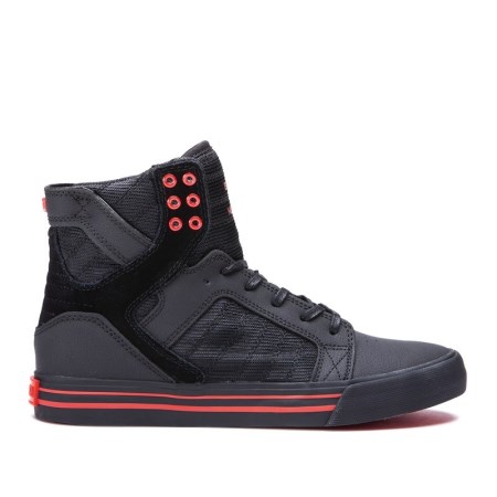 Supra Skytop Mens High Tops Shoes Black UK 97KEU